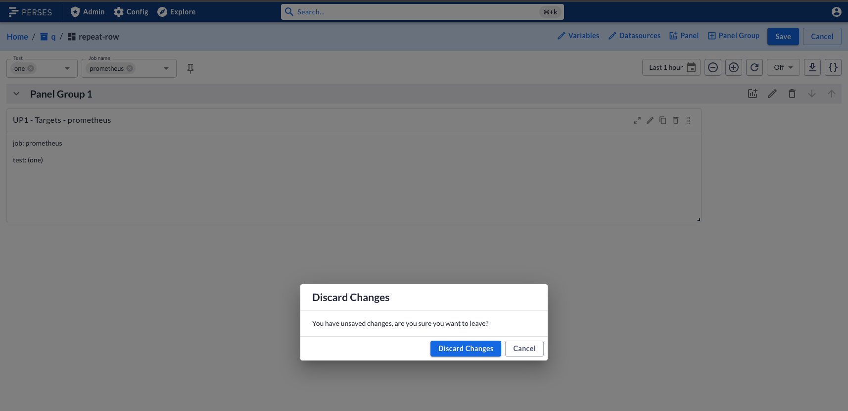 Discard Changes Prompt