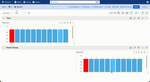 Drag and drop panels between panel groups