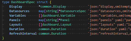 Open specification for dashboards