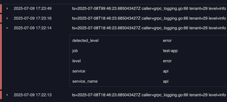 LogsTable example